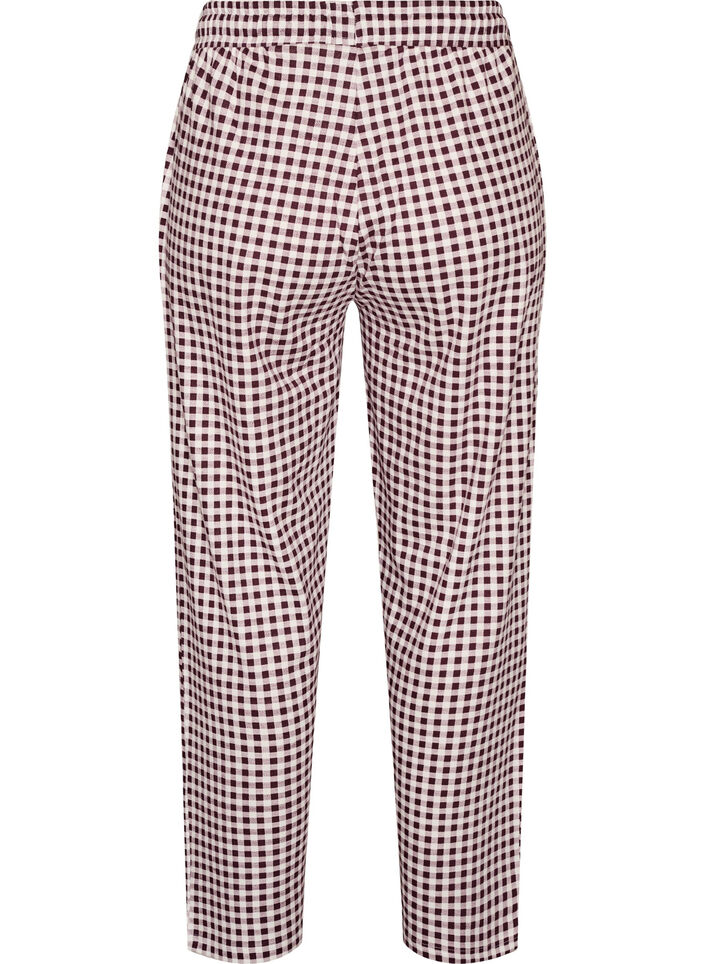 Katoenen pyjamabroek met hoge taille, Rood, Packshot image number 1