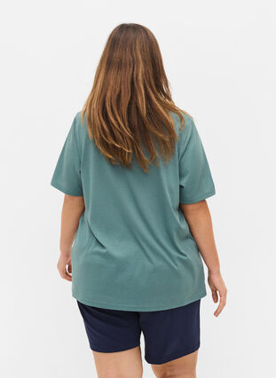 T-shirt met korte mouwen in ribstof, Goblin Blue, Model image number 1