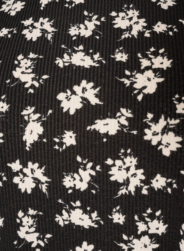 Blouse met lange mouwen en bloemenprint, Zwart, Packshot image number 2