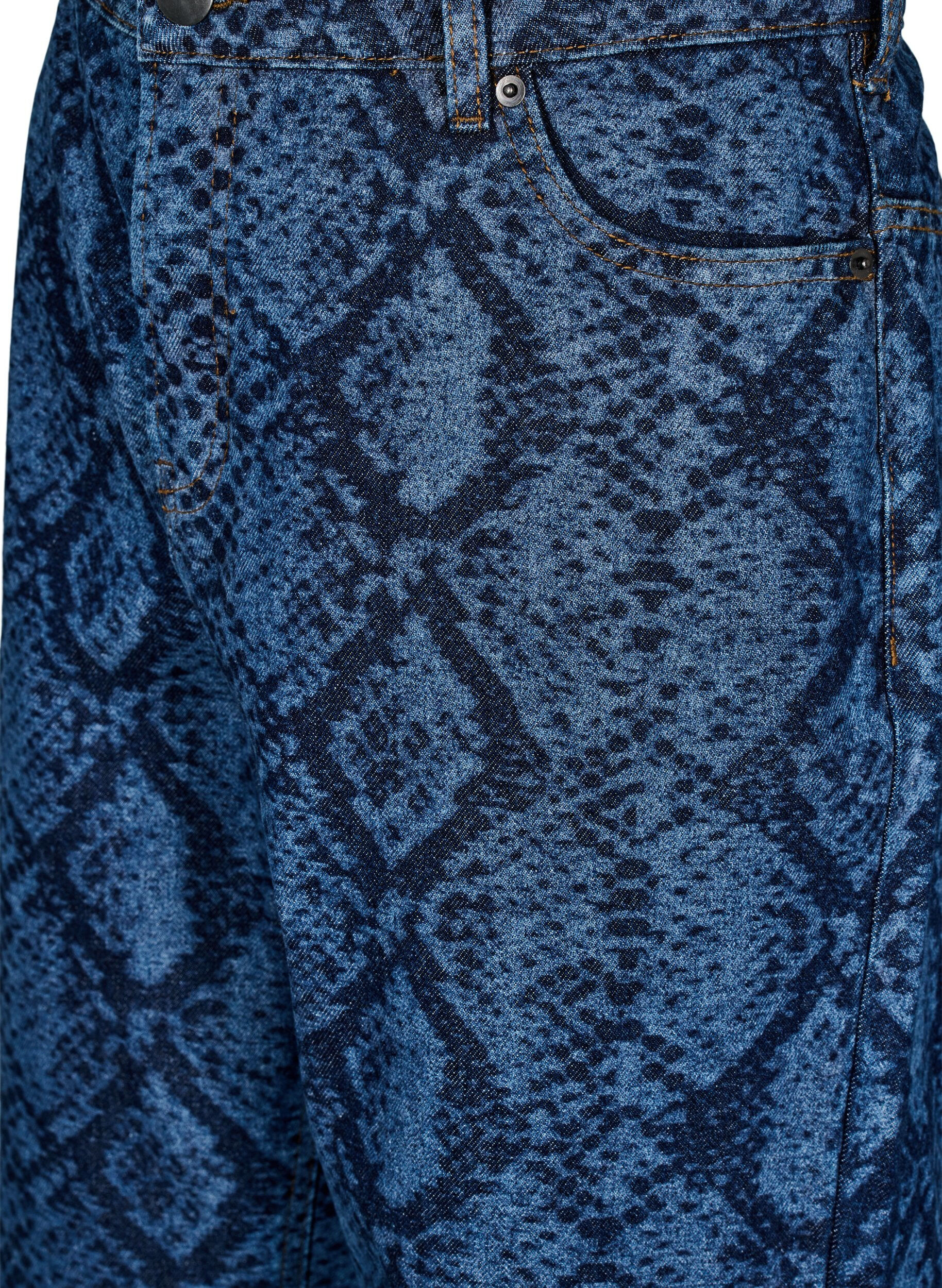 Zizzi Emily jeans met slangenprint, Blauw, Packshot image number 2