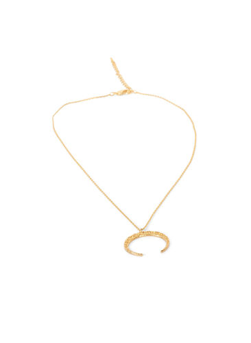 Goudkleurige halsketting met hanger, Gold, Packshot image number 0