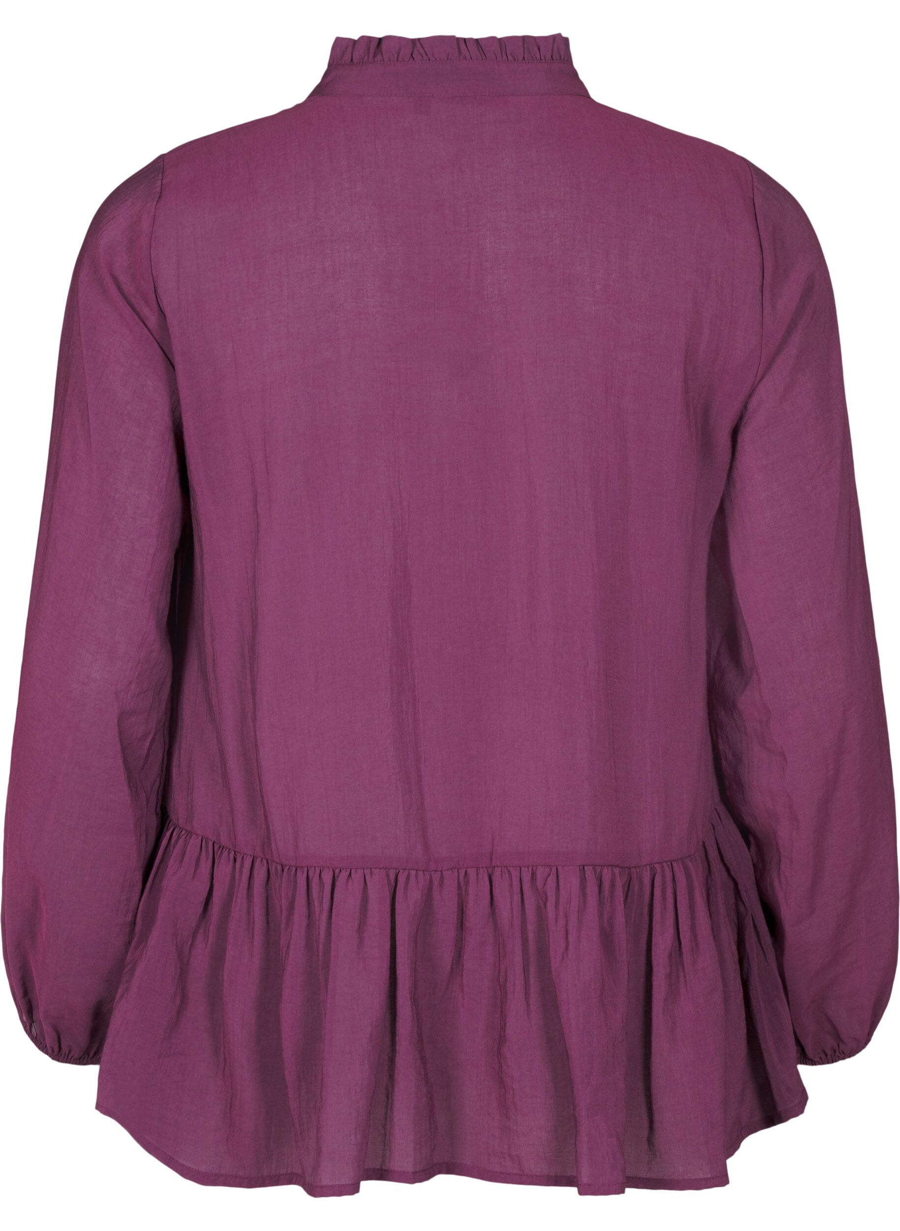 Zizzi Viscose blouse met peplum, Paars, Packshot image number 1