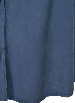 Jurk met lange pofmouwen, Dark blue denim, Packshot image number 3