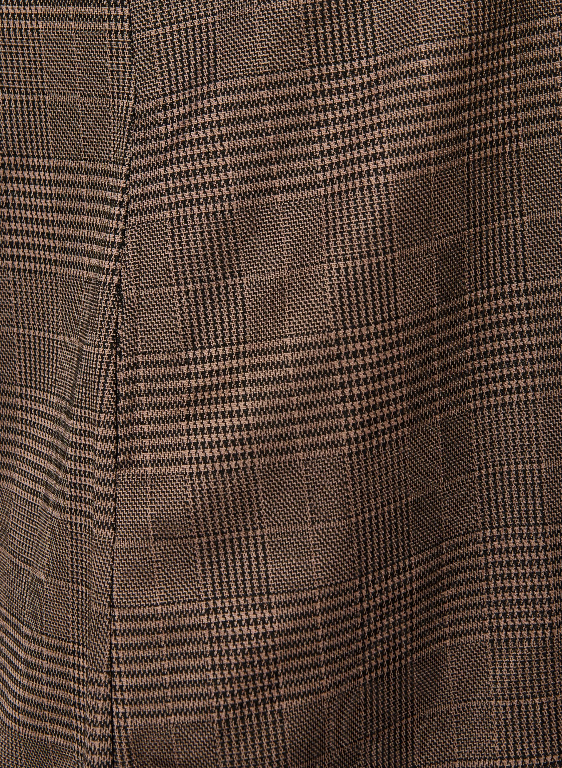 ZizziKorte geruite jurk met een overhemdkraag, Bruin, Packshot image number 3