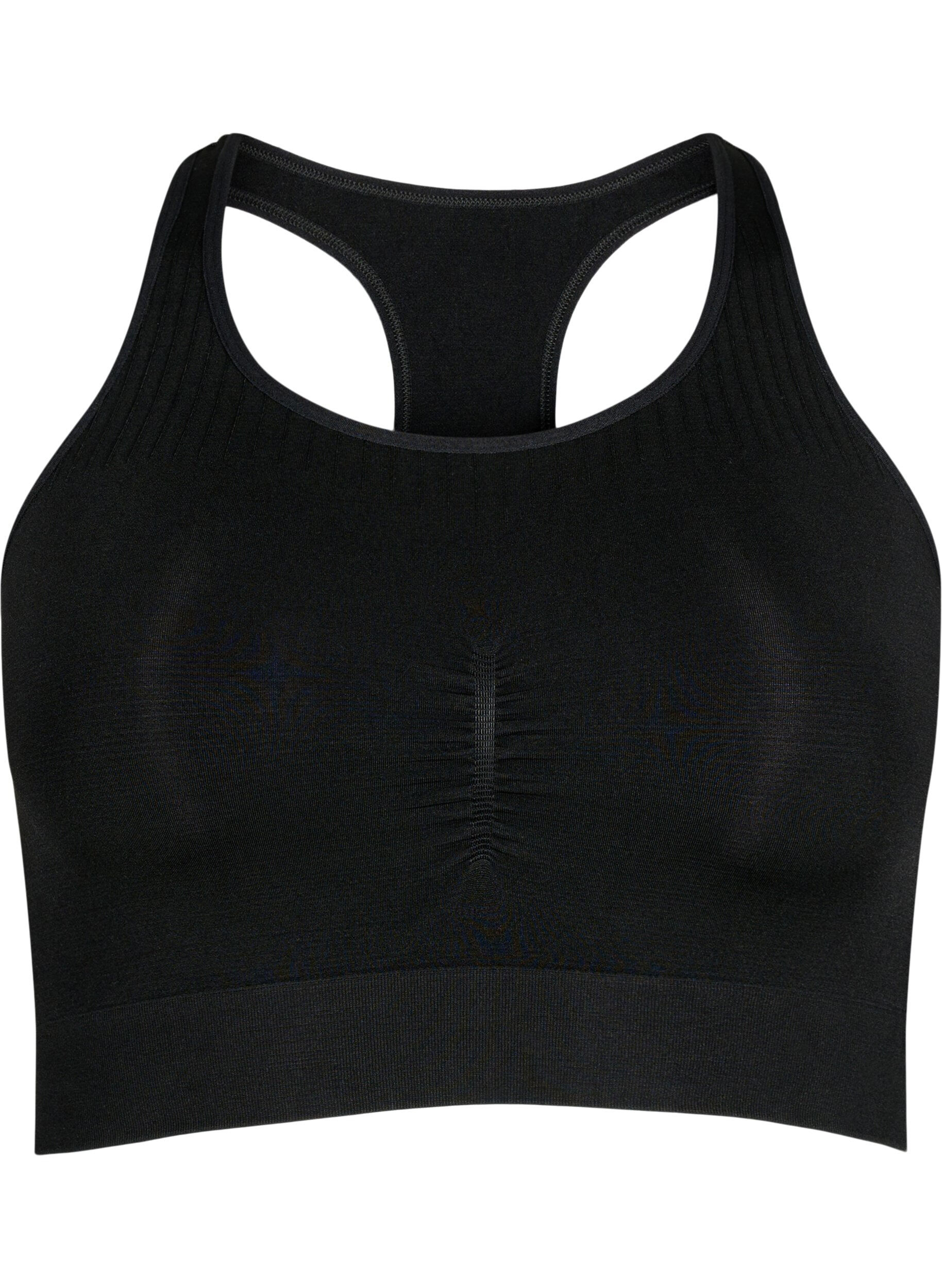 Zizzi Seamless beha top, Black, Packshot image number 0