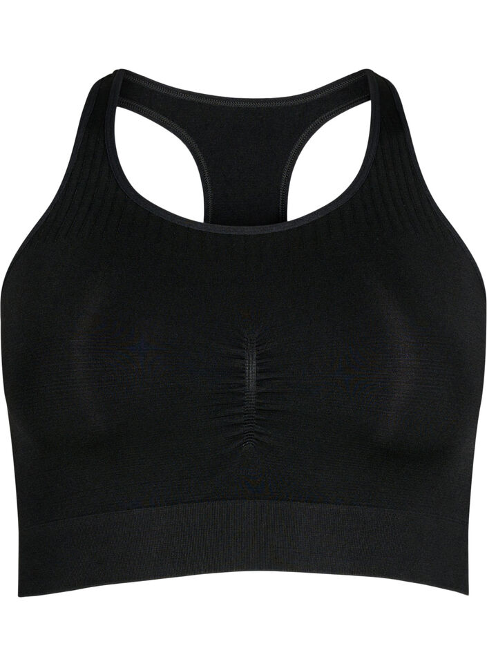 Seamless beha top, Black, Packshot image number 0