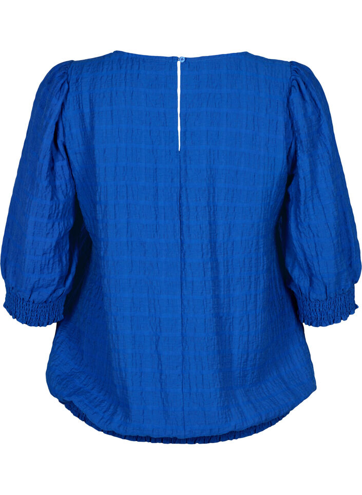 Smock blouse met lyocell (TENCEL™), Strong Blue, Packshot image number 1