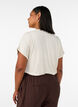 Viscose T-shirt met glitterstrepen, Vanille, Model image number 2