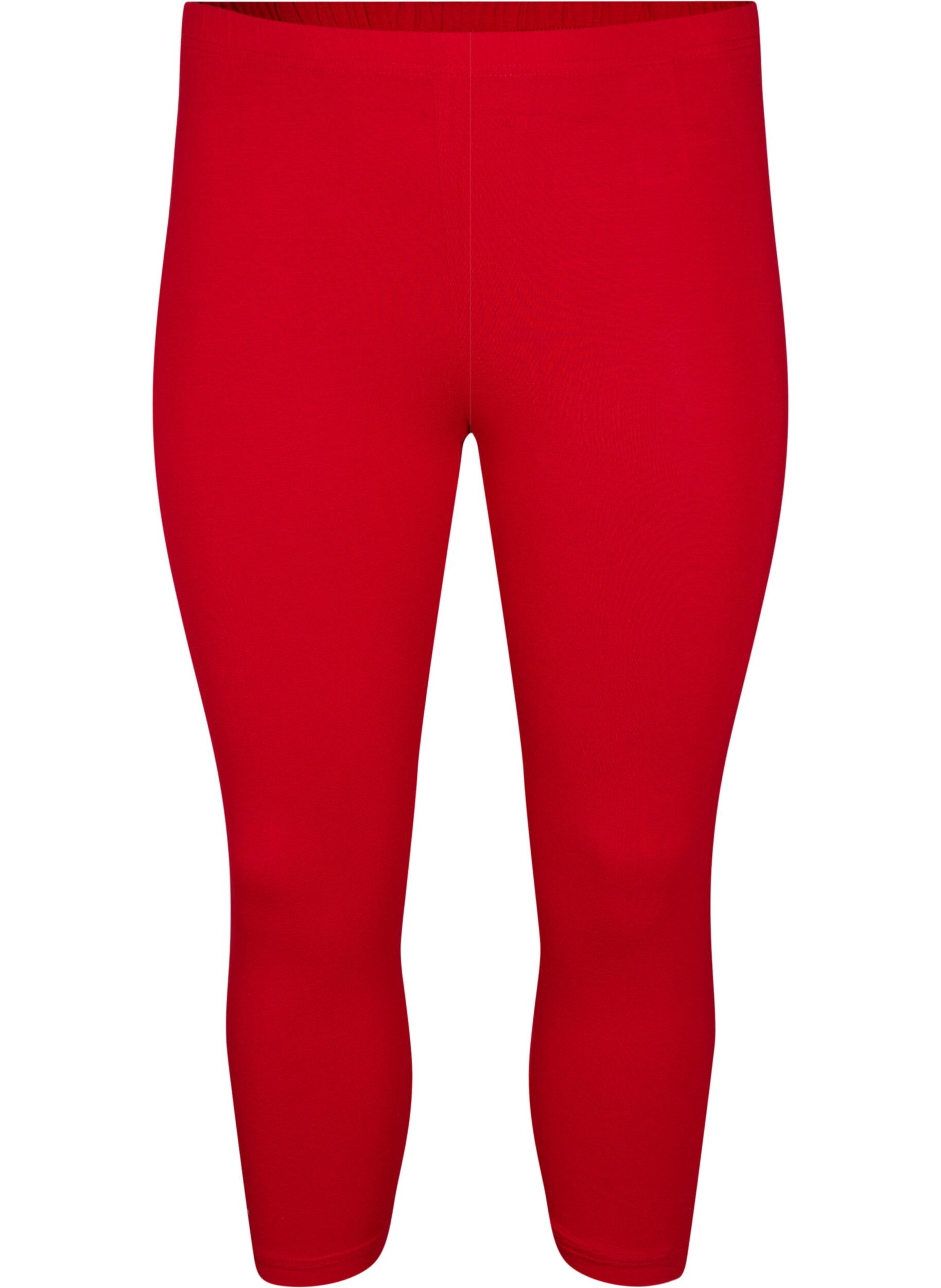 ZizziBasic 3/4 legging in viscose, Rood, Packshot image number 0