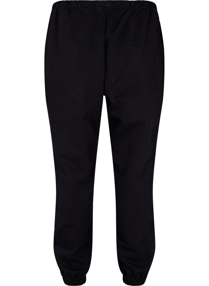 Losse katoenen broek met zakken, Zwart, Packshot image number 1
