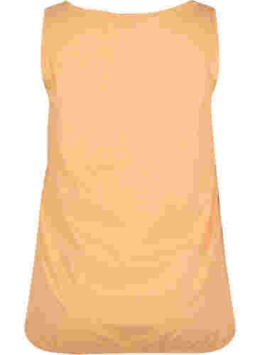 Katoenen top met ronde hals en kanten rand, Apricot Nectar, Packshot image number 1