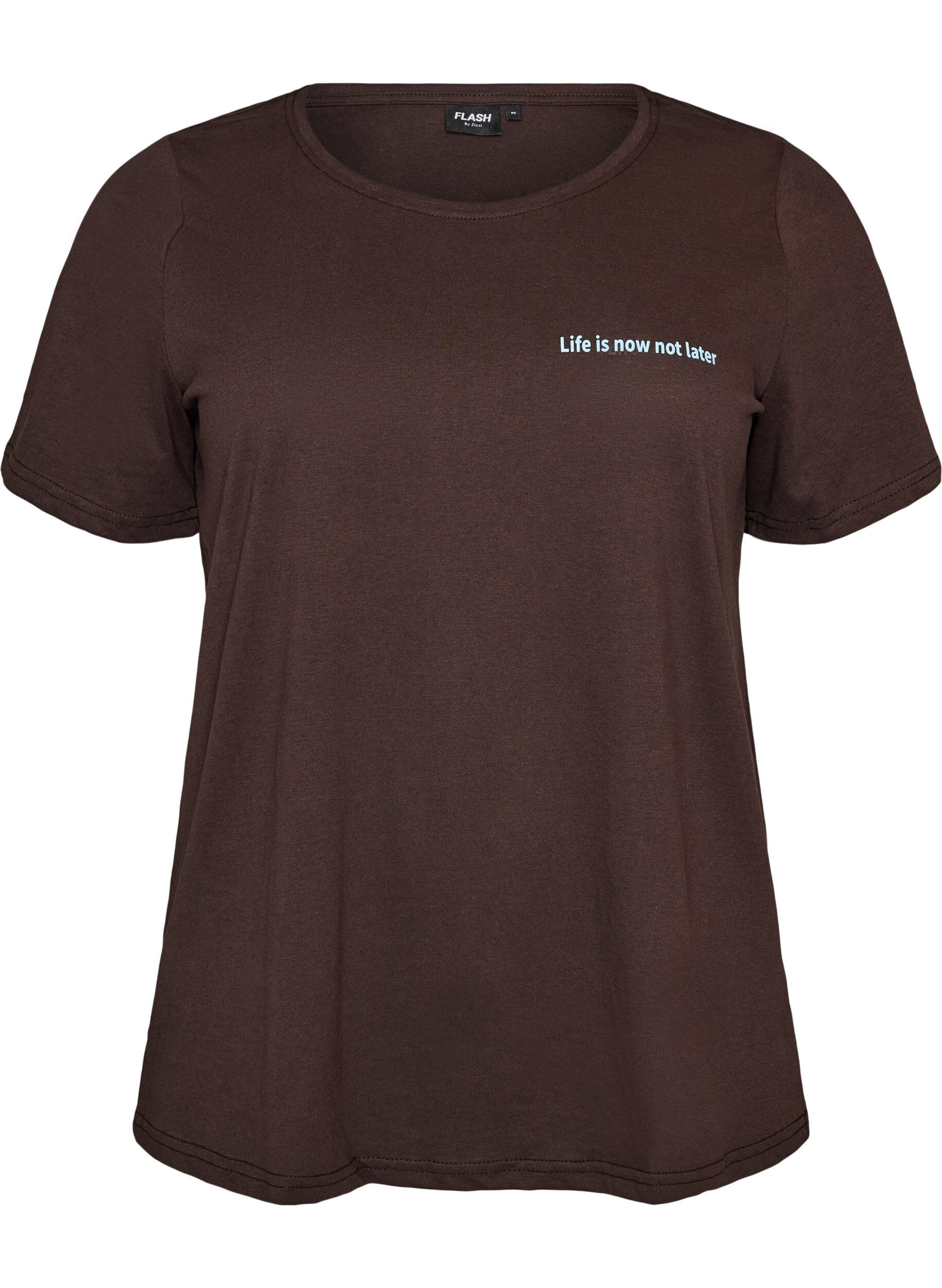 ZizziT-shirt met motief, Bruin, Packshot image number 0