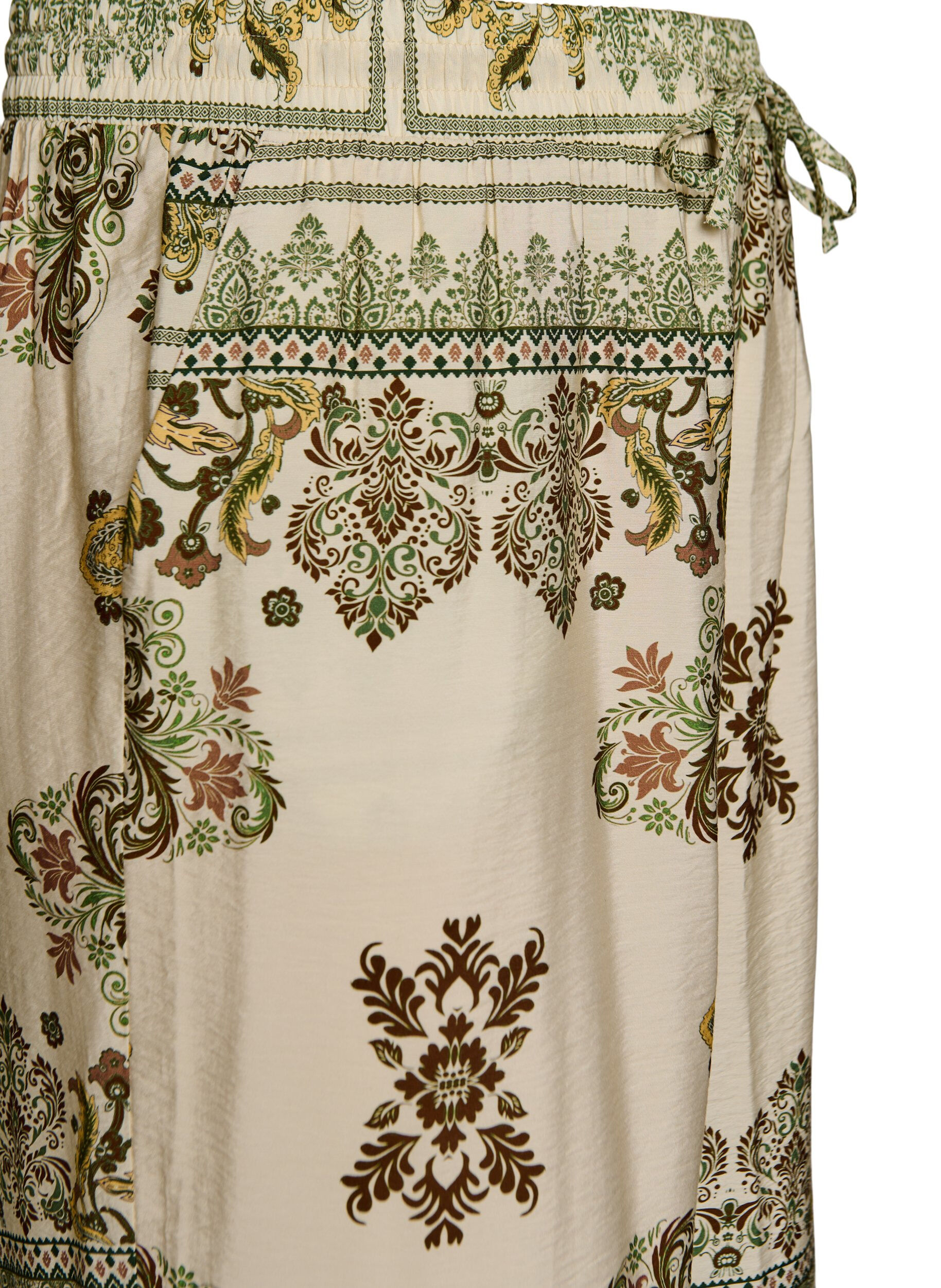 Zizzi Patternbroek met wijde pijpen, Groen, Packshot image number 2