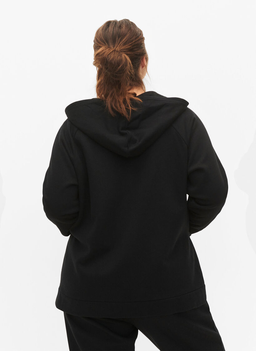 Sweatshirt met capuchon, Black, Model image number 1