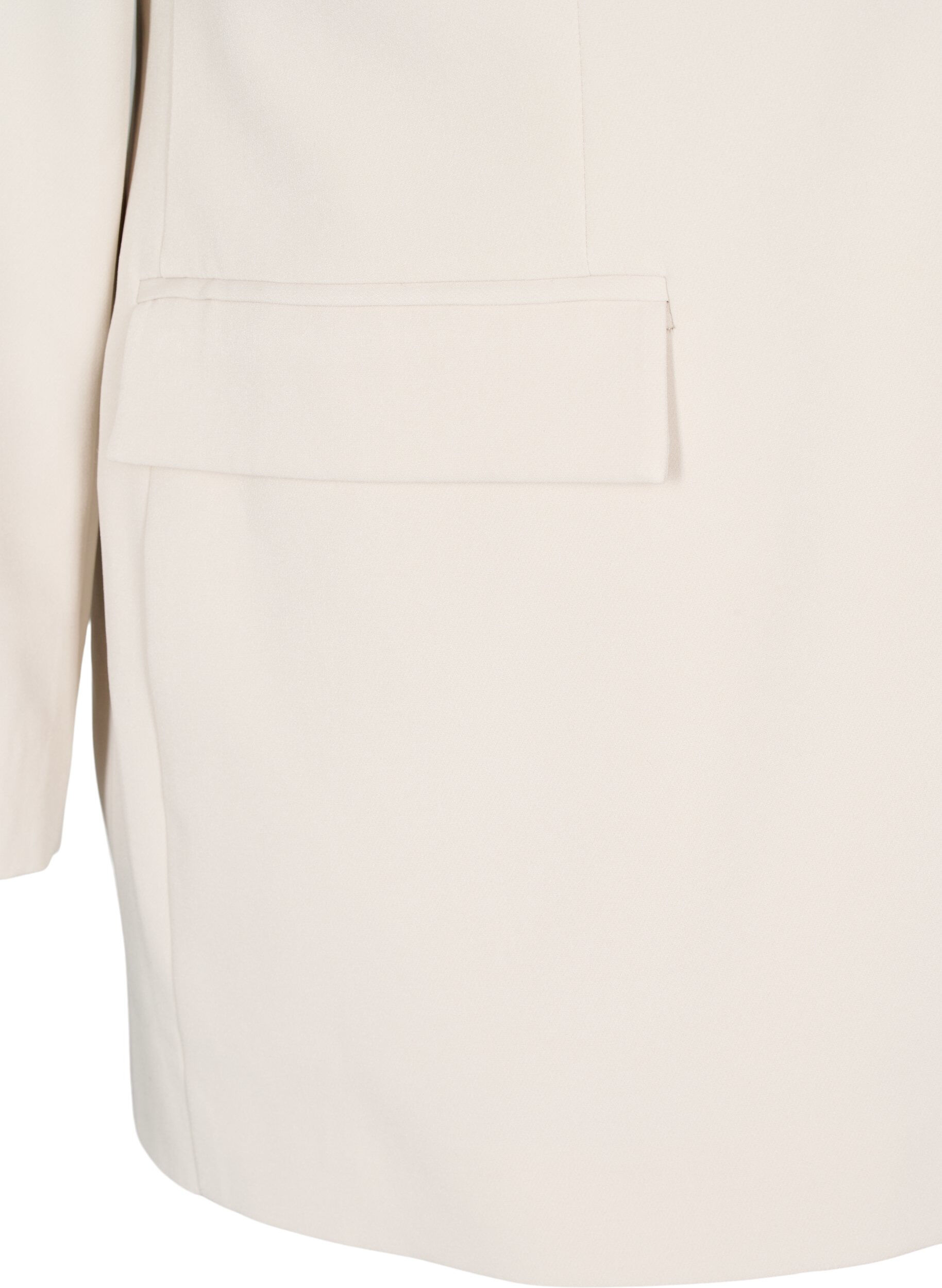 Zizzi Klassieke blazer met knoopsluiting, Beige, Packshot image number 3