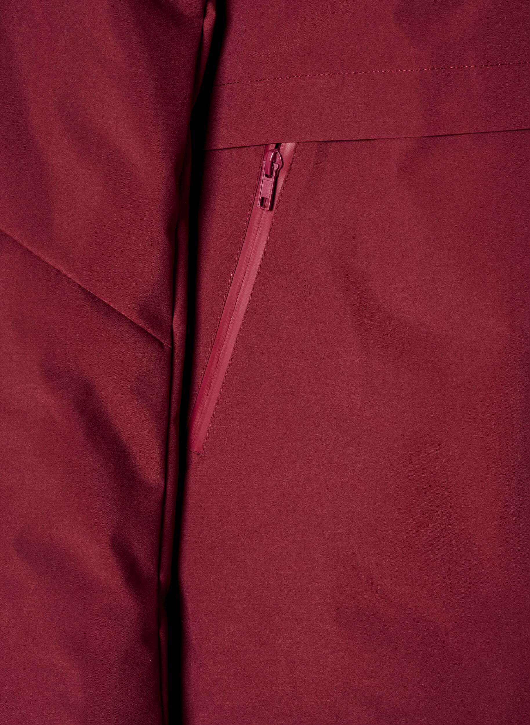 ZizziWinterjas met capuchon en verstelbare taille, Rood, Packshot image number 3