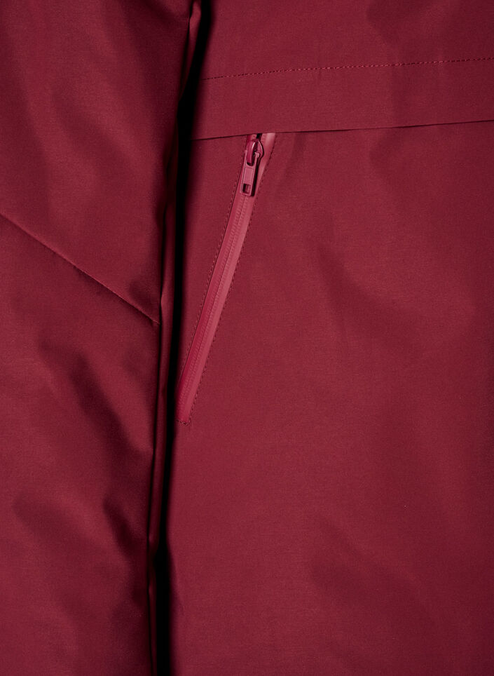 Winterjas met capuchon en verstelbare taille, Rood, Packshot image number 3