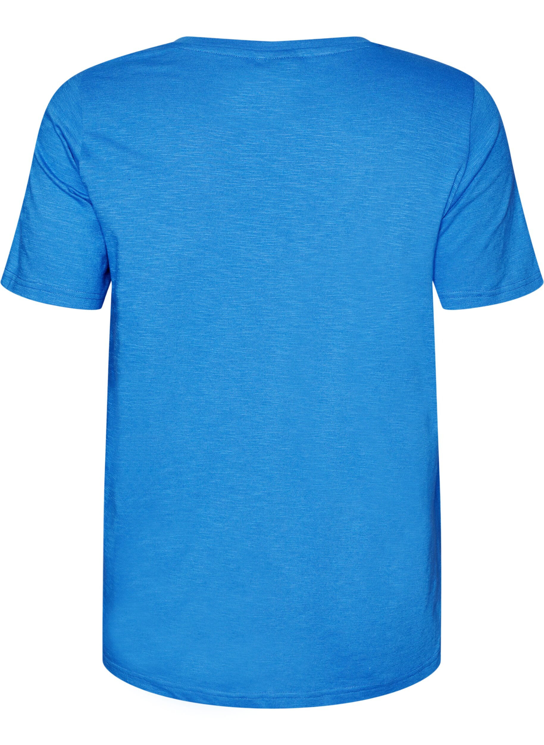 Zizzi Basic t-shirt met korte mouwen en v-hals, Blauw, Packshot image number 1