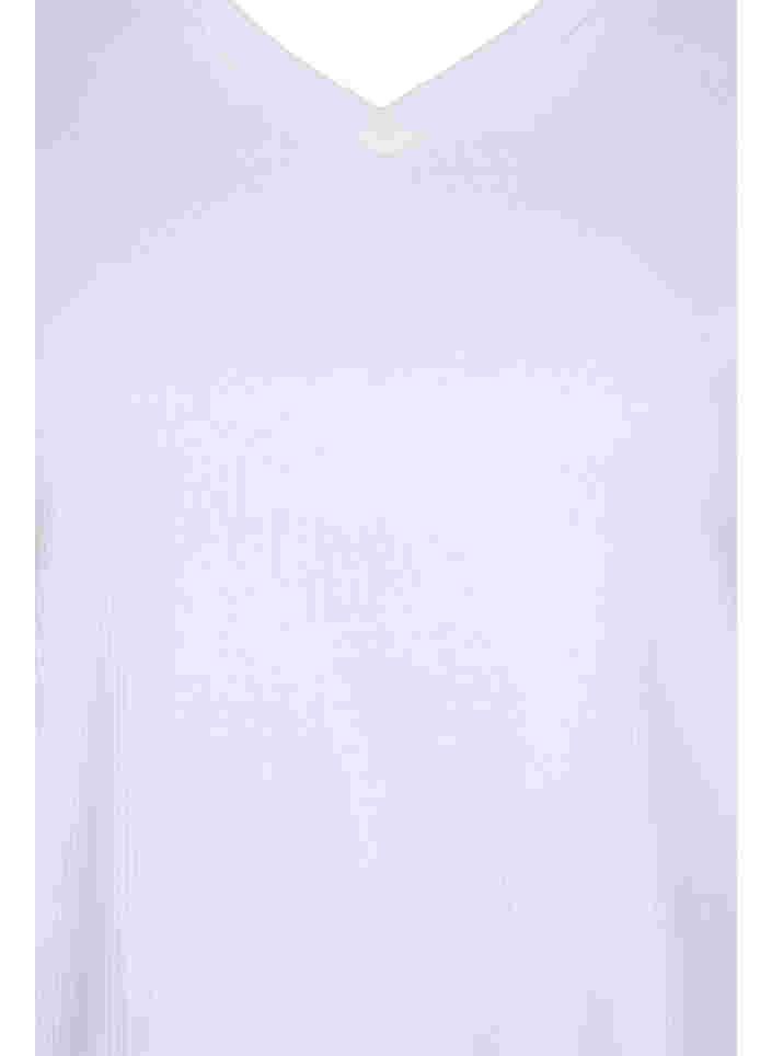 Katoenen t-shirt met geribbeld structuur, Bright White, Packshot image number 2