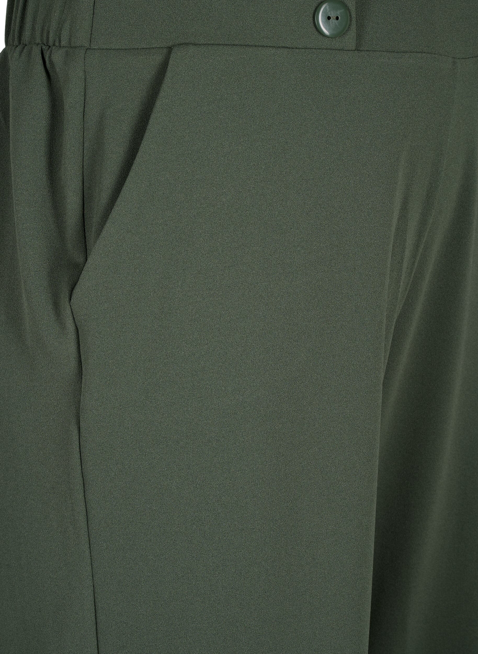 Zizzi7/8 broek met losse pasvorm, Groen, Packshot image number 2