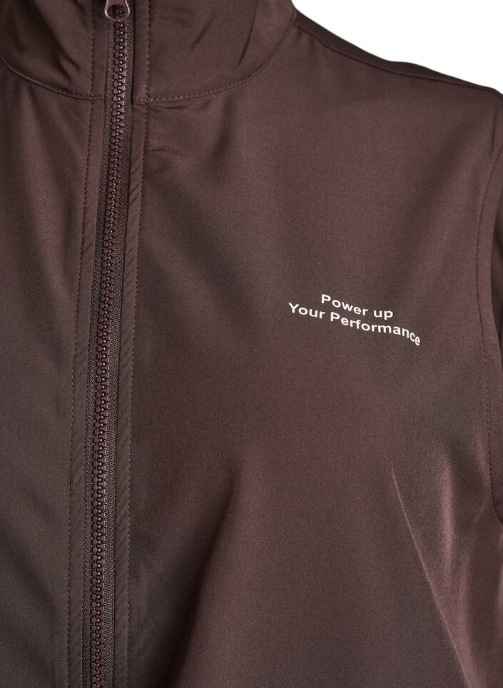 Mouwloos vest met een elastische taille, Bruin, Packshot