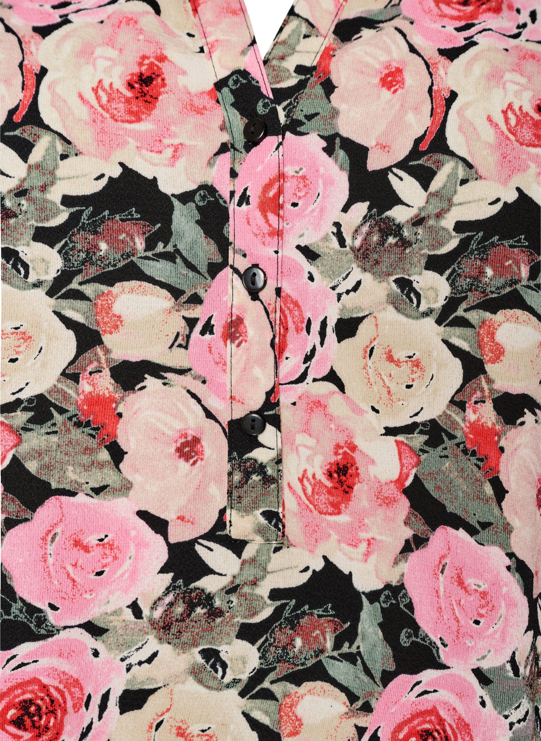 Zizzi Blouse met korte mouwen en v-halslijn, Roze, Packshot image number 2