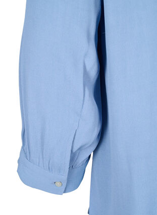 Viscose blouse met 3/4 mouwen, Forever Blue, Packshot image number 3