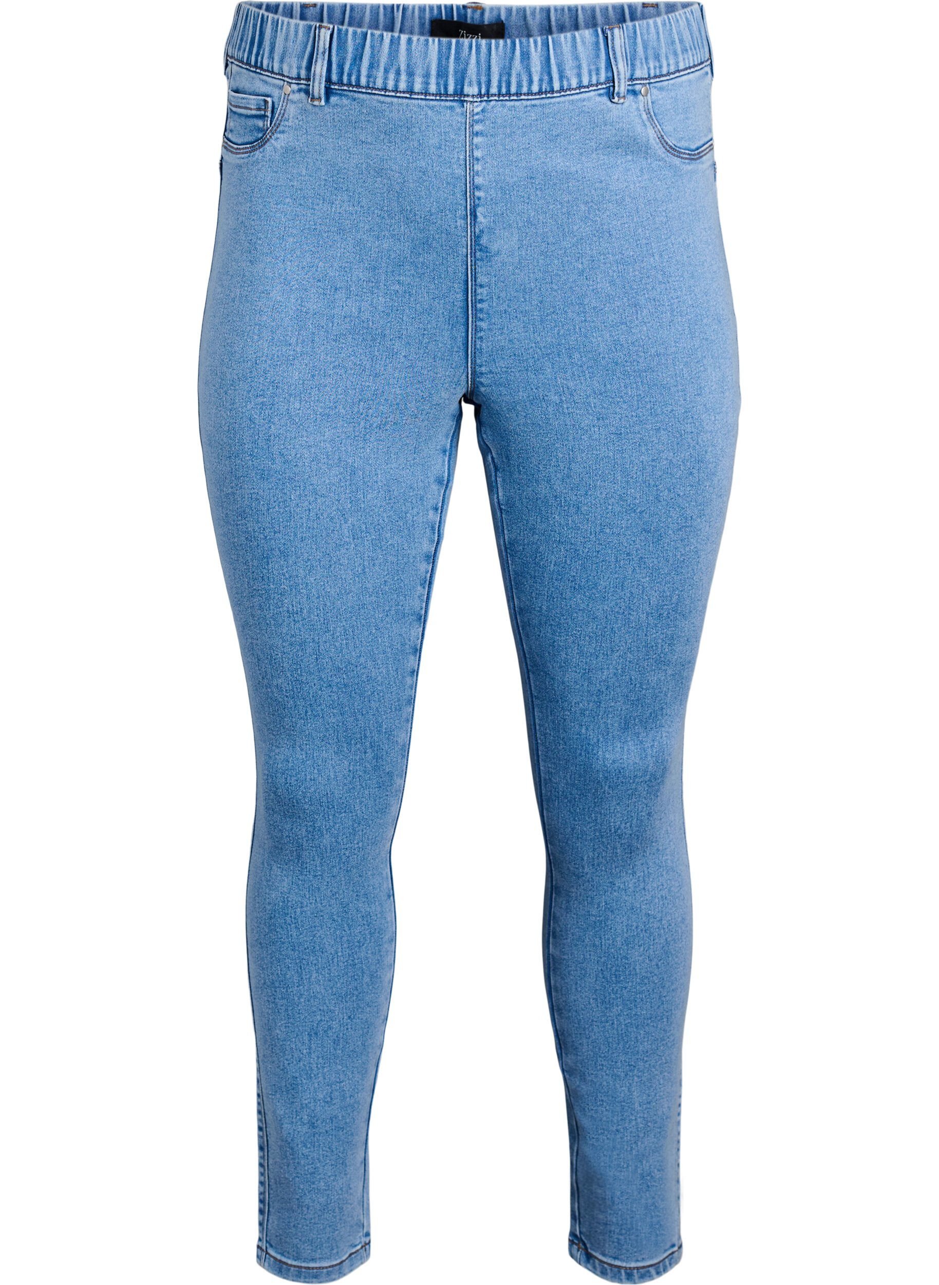 Zizzi Jeggings met hoge taille, Blauw, Packshot image number 0