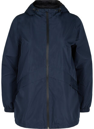 Regenjas met verstelbare onderkant en capuchon, Navy Blazer, Packshot image number 0