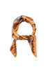 Vierkante sjaal met satijnlook en patroon, Bruin, Packshot image number 0