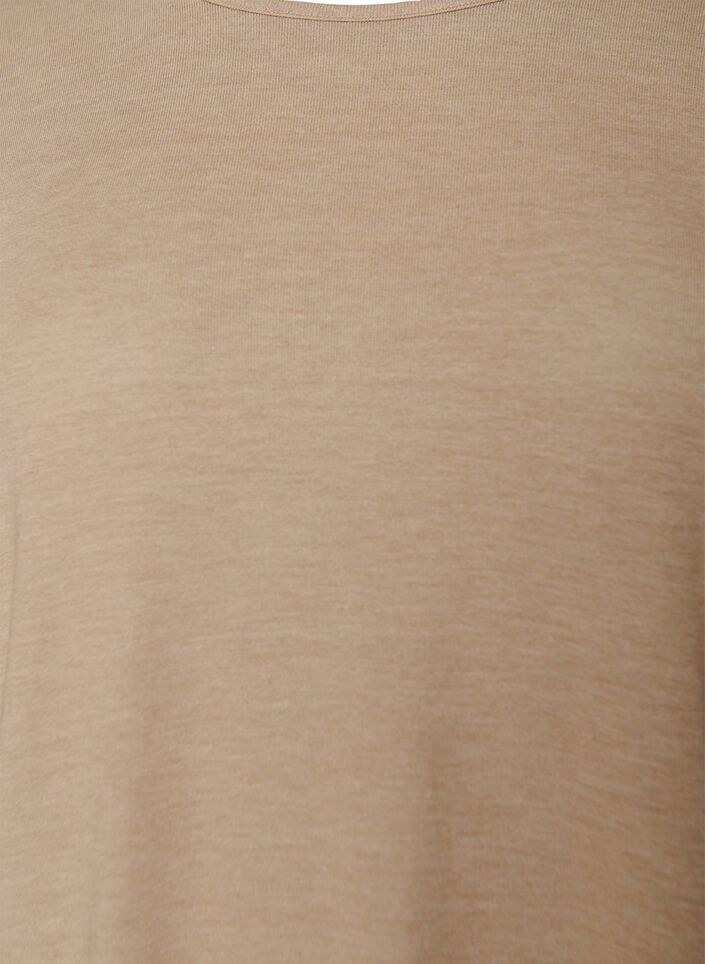 Jersey blouse met 3/4 mouwen, Beige, Packshot image number 2