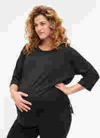 Zwangerschap trainingstop met 3/4 mouwen, Black, Model