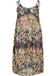 Strandjurk met bloemenprint en bandjes, Abstract Leopard