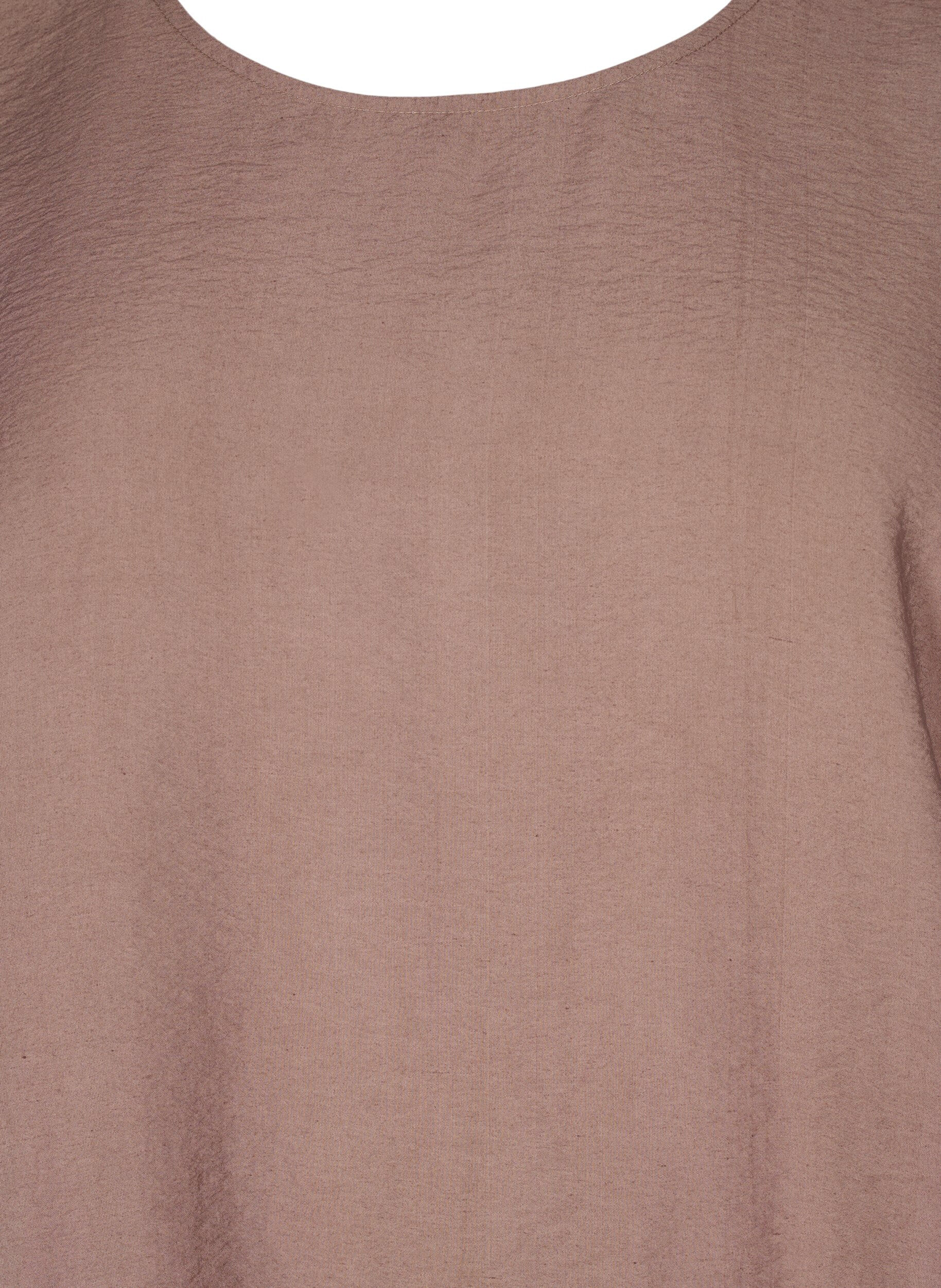 Zizzi Blouse met korte mouwen en elastische zoom, Bruin, Packshot image number 2