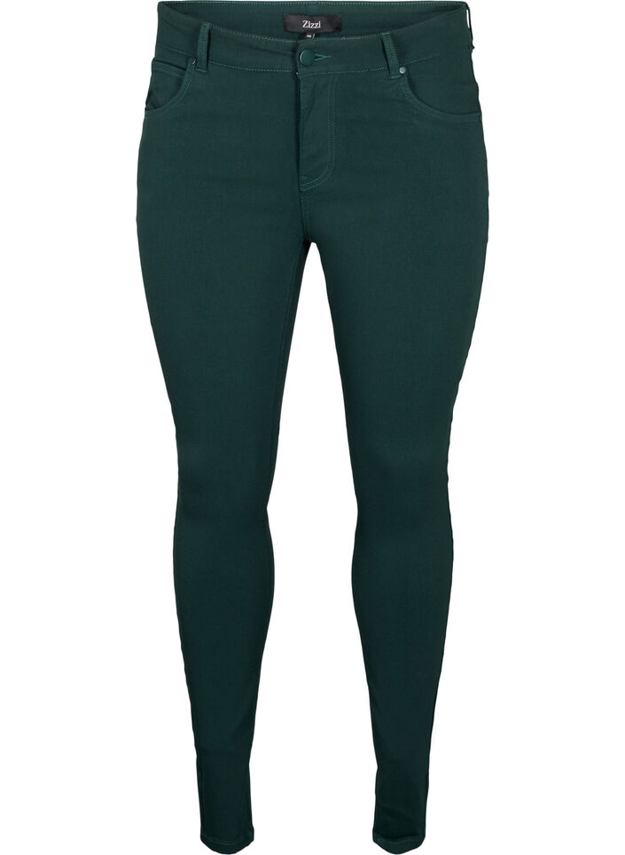 Slim fit broek met zakken, Groen, Packshot image number 0