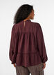 Blouse met borduurwerk en sierlijke oogjesrandafwerking, Donker Bordeaux, Model image number 2