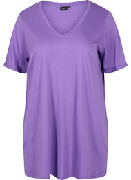 Effen kleur oversized v-hals t-shirt, Deep Lavender