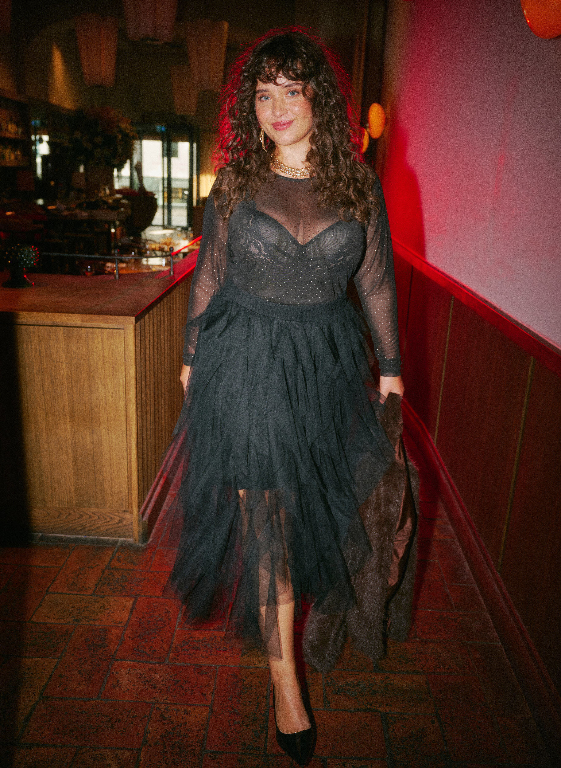 Midirok van tule met elastische tailleband