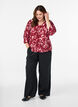 Blouse met V-hals en 3/4-mouwen, Rood, Model image number 1