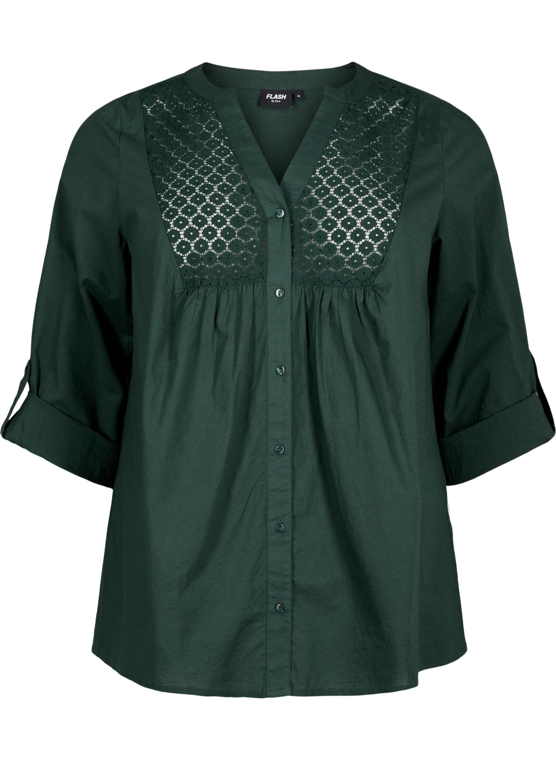 Zizzi FLASH - Shirt met gehaakt detail, Scarab, Packshot image number 0