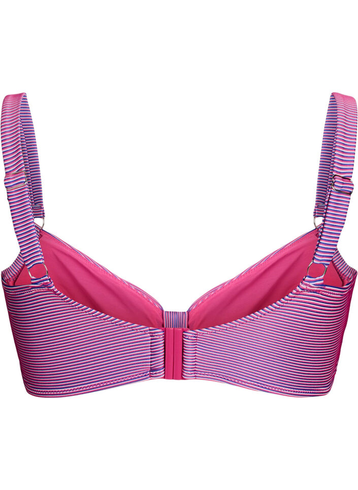 Gestreepte beugel-bikinitop, Roze, Packshot image number 1