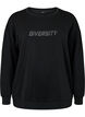 Sweatshirt met tekstprint, Black, Packshot image number 0