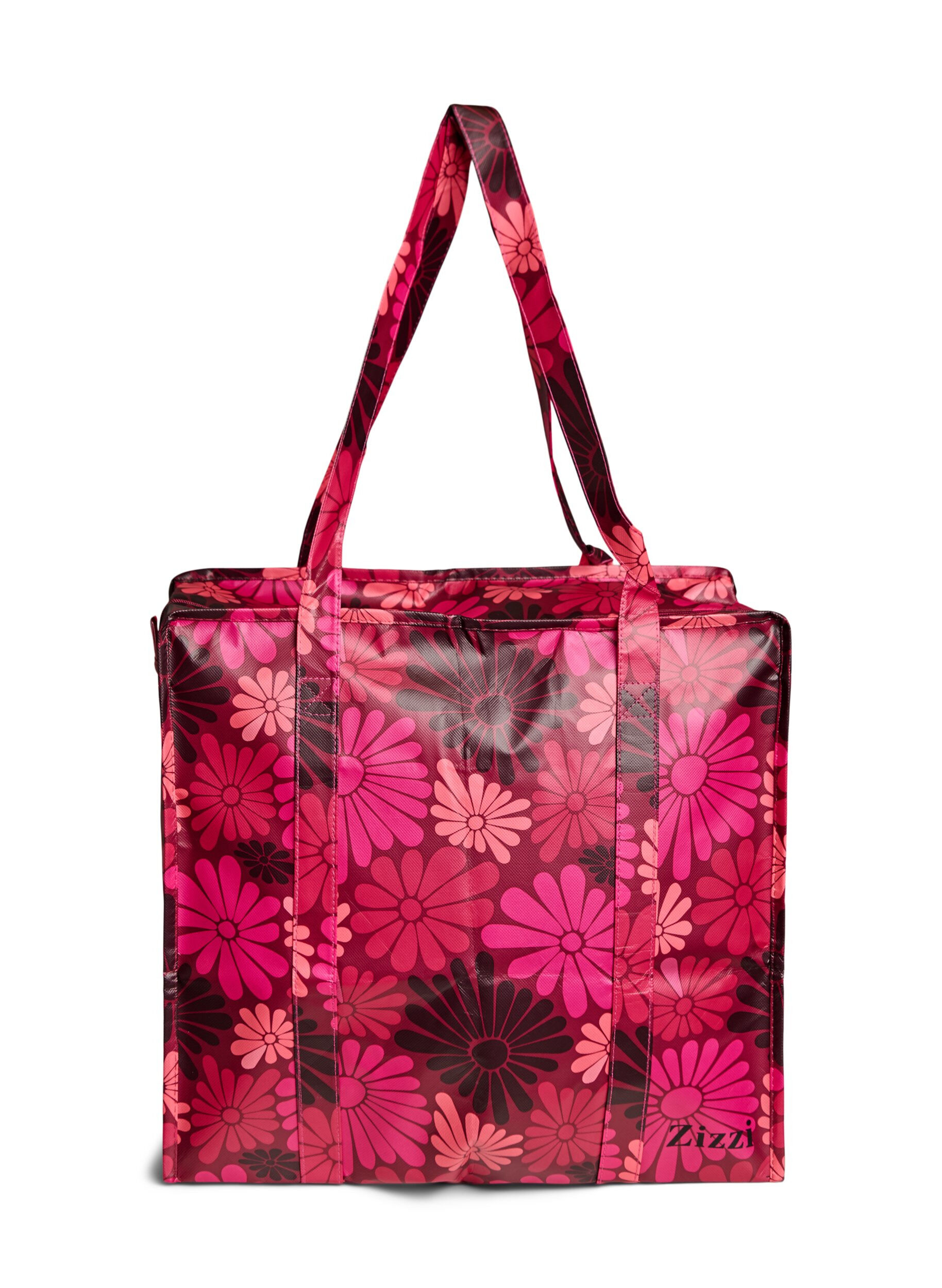 ZizziBoodschappen tas met rits or just shoppingbag, Rood, Packshot image number 1