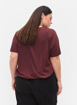 T-shirt met korte mouwen in ribstof, Vineyard Wine, Model image number 1