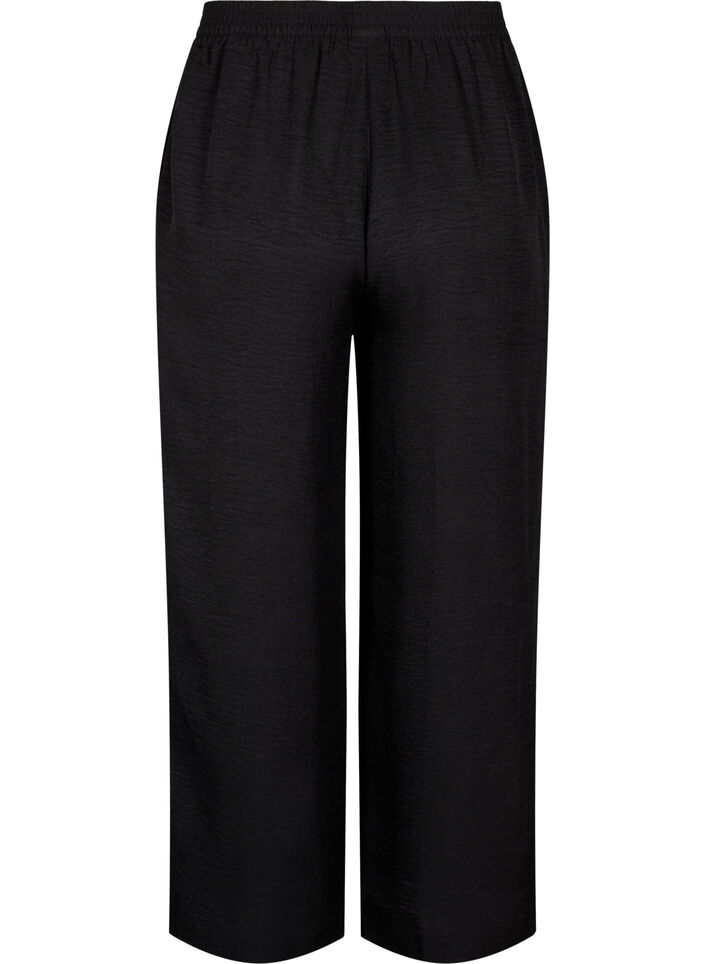 Losse broek met elastische tailleband en zakken, Zwart, Packshot image number 1