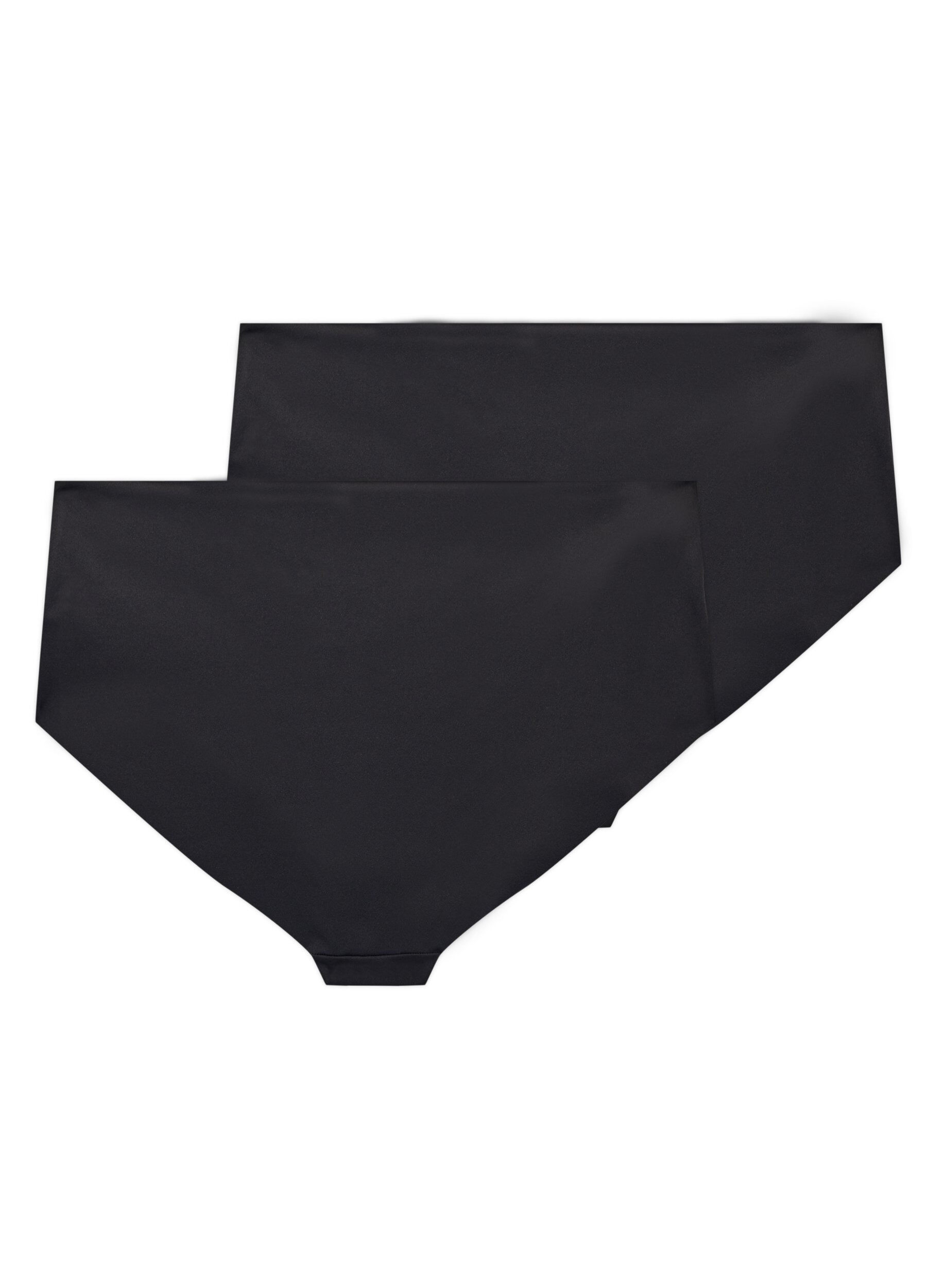 Zizzi 2-pack onzichtbare brief training panties, Zwart, Packshot image number 1
