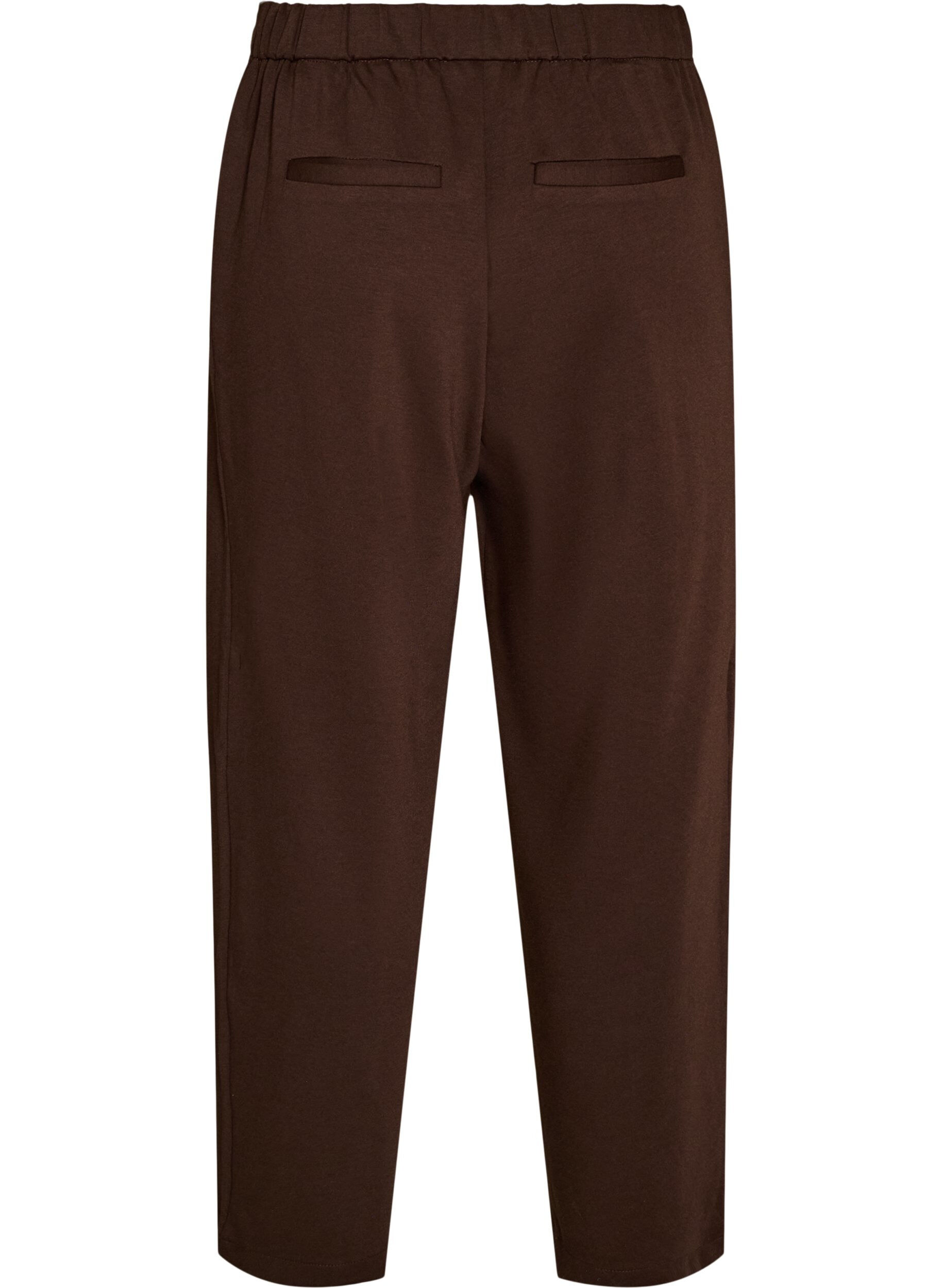 ZizziLosse jerseybroek met hoge taille, Bruin, Packshot image number 1