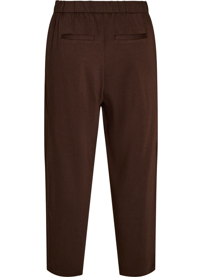 Losse jerseybroek met hoge taille, Bruin, Packshot image number 1