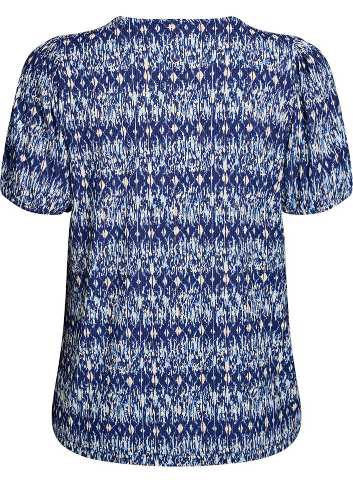 Blouse met korte mouwen, Blauw, Packshot image number 1