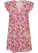Katoenen bloemenjurk met ruches en V-hals, Roze, Packshot image number 1